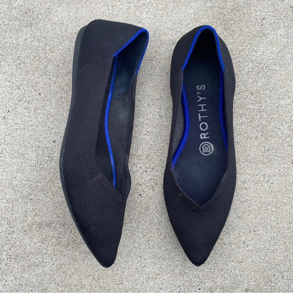 Rothy’s Black The Point Knit Ballet Flats size 6.5 - Picture 11 of 11